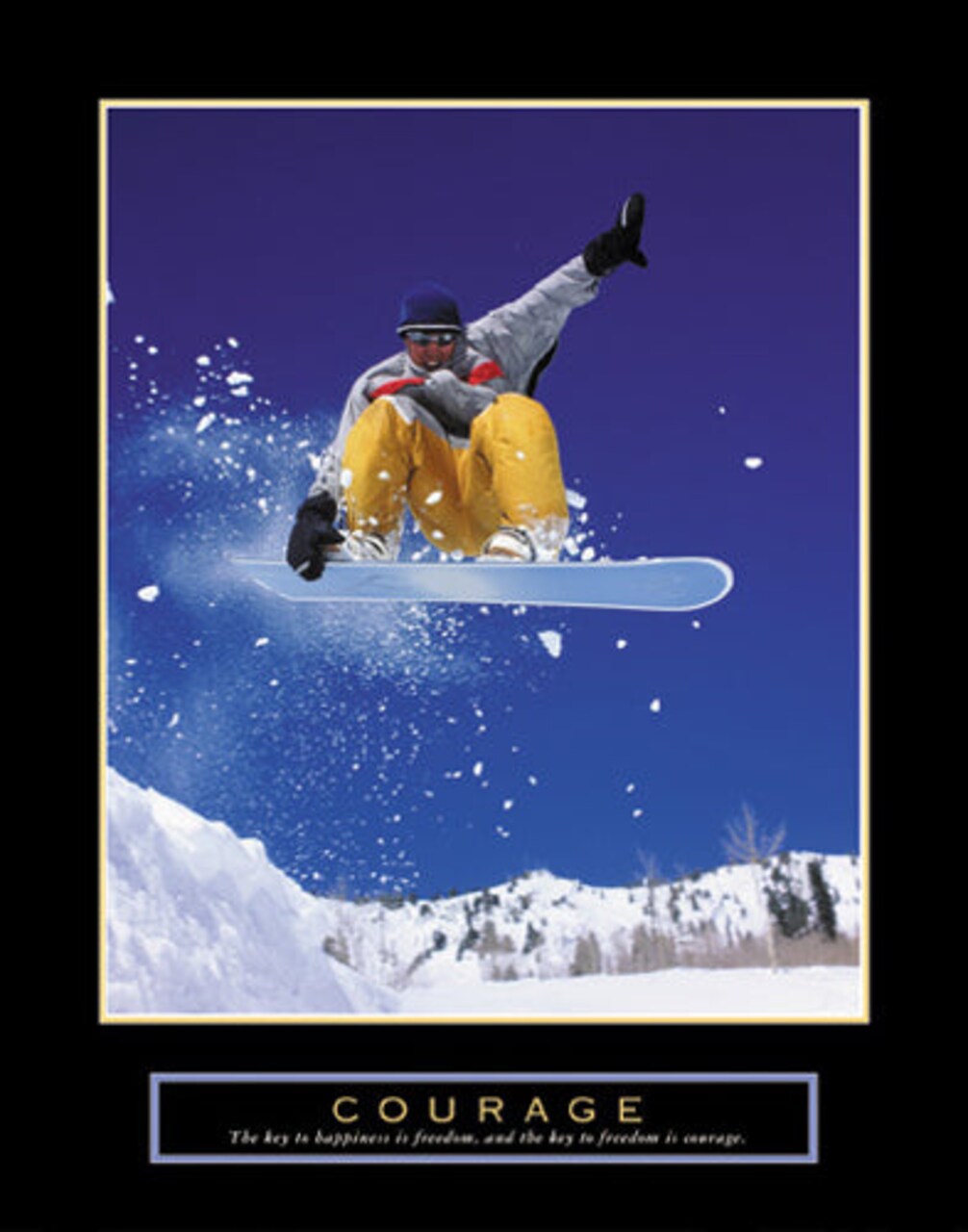 Courage - Snowboarder by Anon Wall Art Décor 28 x 22 Art Print